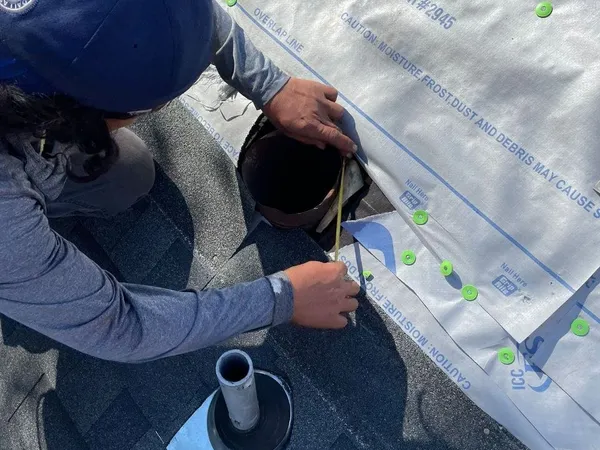 Sealing pipe boot flashing