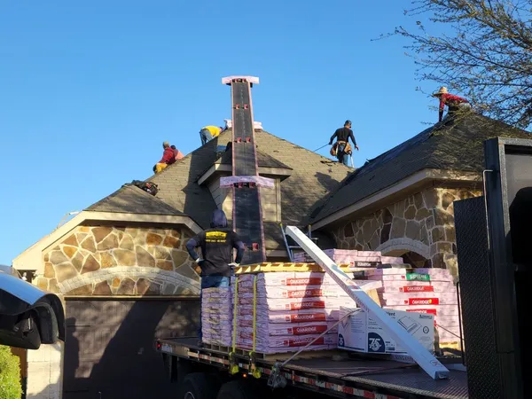 Shingle delivery to the roof
