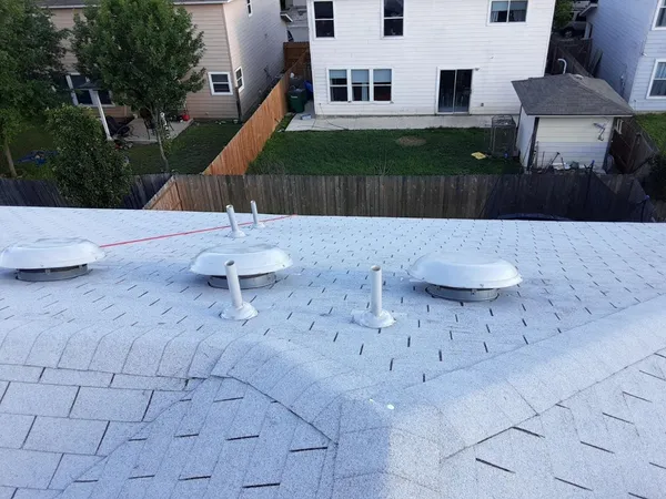 New roof with turbine vents