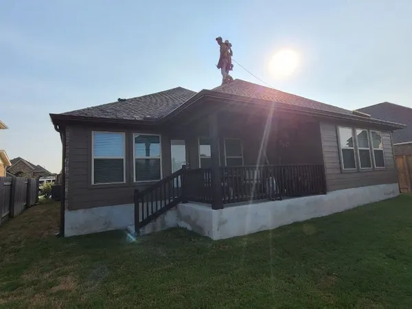 Crew on a single-story re-roof